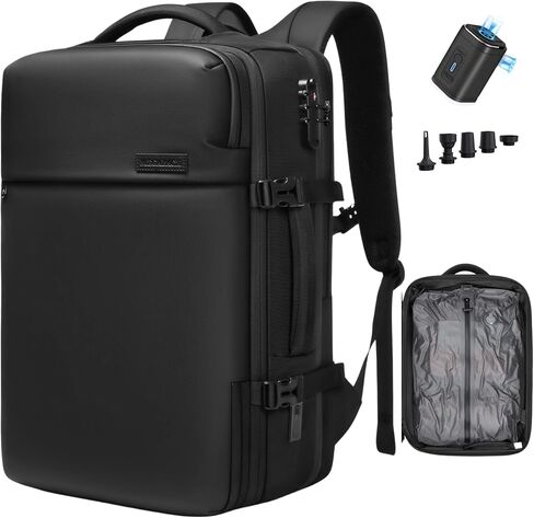 Vacuum Travel Backpack, 70L Expandable Air Vacuum Backpack for Travel, Vacpack Travel Vacuum Bags with Pump, TSA Lock, USB Charging Port, Waterproof in Saudi Arabia