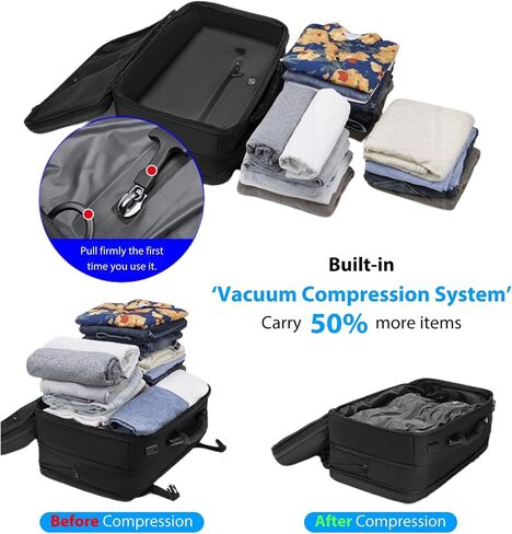Vacuum Travel Backpack, 70L Expandable Air Vacuum Backpack for Travel, Vacpack Travel Vacuum Bags with Pump, TSA Lock, USB Charging Port, Waterproof in Saudi Arabia