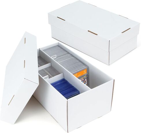 2 Pack Graded Trading Card Storage Box - 2 Rows Graded Card Case, Divided Cardboard Boxes for Sports Card Storage, Compatible with PSA/GMA/CSG/SGC/HGA in Saudi Arabia