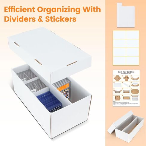 صندوق تخزين بطاقات التداول المتدرج مكون من عبوتين - علبة بطاقات متدرجة بصفين، صناديق من الورق المقوى مقسمة لتخزين البطاقات الرياضية، متوافقة مع PSA/GMA/CSG/SGC/HGA in Kuwait