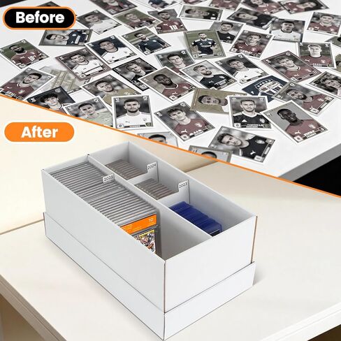 صندوق تخزين بطاقات التداول المتدرج مكون من عبوتين - علبة بطاقات متدرجة بصفين، صناديق من الورق المقوى مقسمة لتخزين البطاقات الرياضية، متوافقة مع PSA/GMA/CSG/SGC/HGA in Kuwait