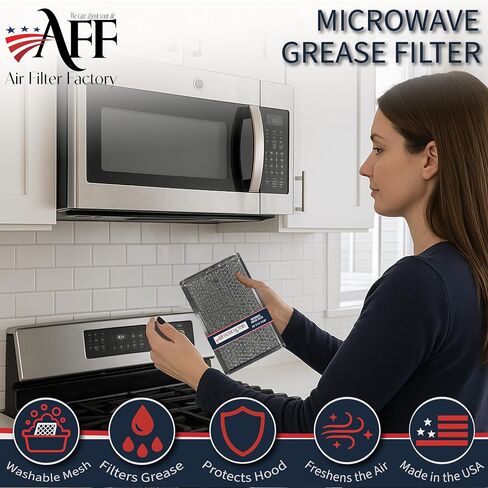 12-Layer Air Filter Factory 5" x 7.5" Pull Tab Microwave Grease Filter Replacements For Many GE, Frigidaire, Magic Chef & LG Microwave Oven Models Filter Set Of 2 (Pull Tab Short Side) in Saudi Arabia