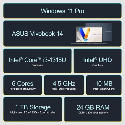ASUS Laptop 2023 Newest Thin Light Laptop Computer, 15.6" FHD Display, Intel Pentium N5030, 4GB RAM, 192GB Storage (128GB eMMC+64GB SD),Webcam,WiFi, Backlit KB, Office 365, Win11 S+MarxsolAccessory in Saudi Arabia