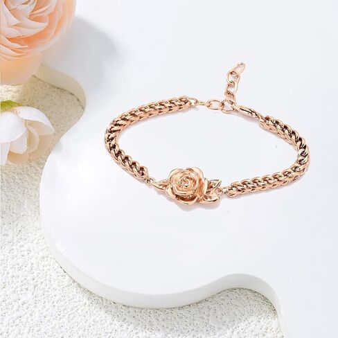zeqingjw Cremation Jewelry Rose Flower Urn Bracelet for Ashes for Women Adjustable Keepsake Memorial Bracelet Urn Bangle Ashes Holder in Kuwait