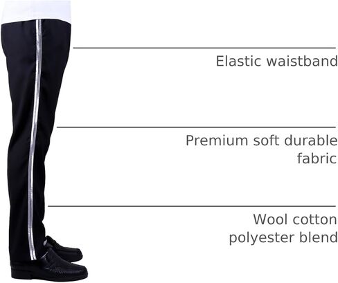 MJB2C-MJ Costume Jackson Billie Jean Pants-Trousers-(Adult/Kids/Child/Boys/Girls)-Silver Stripe in Saudi Arabia