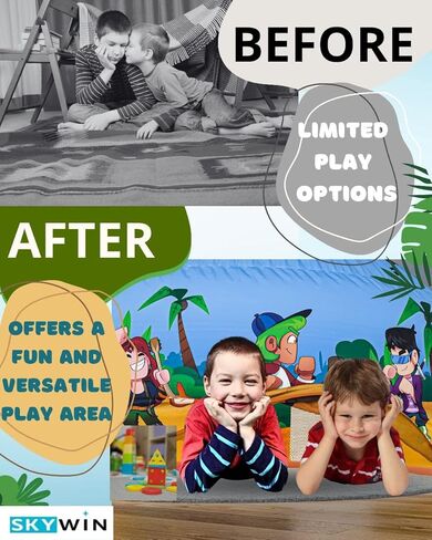 Skywin Air Tent for Kids (77" x 50") Builds in 30 Sec, Toddler Tents Indoor for Imaginative Play, Spacious Kids Forts Indoor Playhouse for Boys & Girls Ages 3-14 (Fan Not Incl) (Forest Fort) in Kuwait