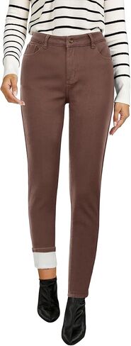 GRAPENT صوف مبطن طماق المرأة نحيل الجينز عالية الخصر الحرارية Jeggings الشتاء تمتد الدينيم السراويل الدافئة in Kuwait