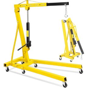 4400LBS Engine Hoist, Cherry Picker Shop Crane, 2 Ton Heavy Duty Folding Hydraulic Engine Lift w/ 6 Casters for Garage Workshop Warehouse in Kuwait