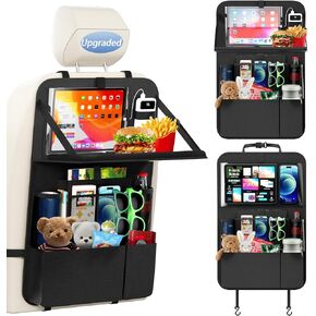 KaiCross Car Backseat Organizer with Table Holder,10 Storage Pockets Backseat Car Organizer and Storage with 600D Oxford Cloth,Travel Essentials,Kick Mats Back Seat Protector-2 Pack in Saudi Arabia