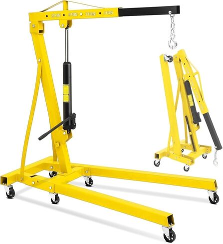 رافعة محرك 4400 رطل، رافعة متجر Cherry Picker، رفع محرك هيدروليكي قابل للطي للخدمة الشاقة 2 طن مع 6 عجلات لمستودع ورشة عمل المرآب in Kuwait