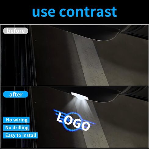 قطعتان من مصابيح شعار باب السيارة لـ Mi/ni Cooper R55 R56 R57 R58 R59 R60 R51 F54 F55 F56 F60، مصابيح LED غير باهتة، مصابيح ظل شبح لجهاز العرض (أزرق) in Kuwait