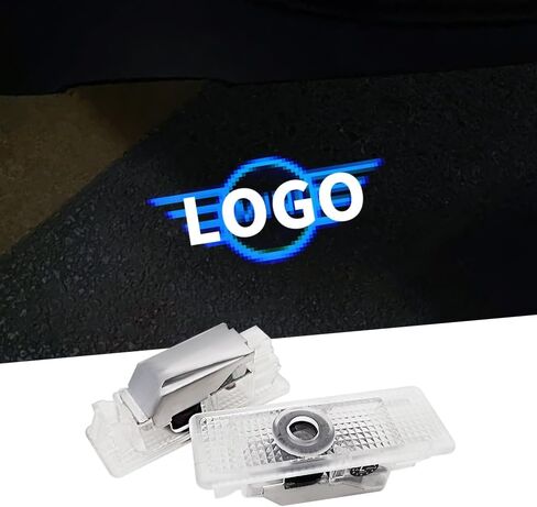 قطعتان من مصابيح شعار باب السيارة لـ Mi/ni Cooper R55 R56 R57 R58 R59 R60 R51 F54 F55 F56 F60، مصابيح LED غير باهتة، مصابيح ظل شبح لجهاز العرض (أزرق) in Kuwait