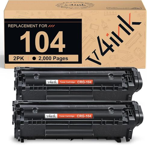 V4INK 2PK Compatible Toner Cartridge Replacement for Canon 104 CRG-104 FX-9 FX-10 Toner Cartridge Ink for use in Canon Imageclass D420 D450 D480 MF4150 MF4350D MF4270 MF4370DN MF4380DN Printer in Kuwait