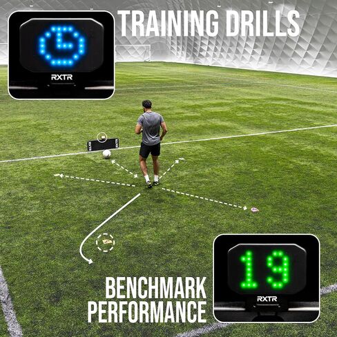 RXTR Reaction Training Light - Smart Soccer Training Device with Real-Time Scoring, Built-in Drills, Compatible with QUICKPLAY Rebounder Boards, No App Required in Saudi Arabia
