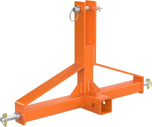 جهاز استقبال وصلة المقطورة 3 نقاط 2 عالي التحمل للجرارات من الفئة 1 المتوافقة مع Kubota، BX، LM25H، WLM Tractor، NorTrac، Yanmar، Kioti، Cat (3 نقاط ربط-برتقالية) in Saudi Arabia