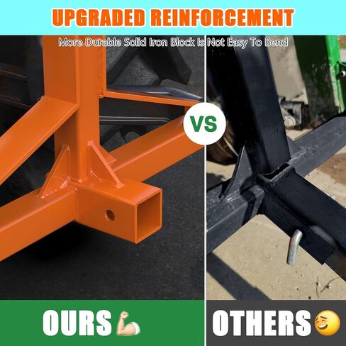 جهاز استقبال وصلة المقطورة 3 نقاط 2 عالي التحمل للجرارات من الفئة 1 المتوافقة مع Kubota، BX، LM25H، WLM Tractor، NorTrac، Yanmar، Kioti، Cat (3 نقاط ربط-برتقالية) in Saudi Arabia