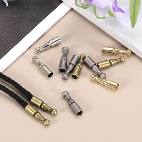 patikil 12pcs بولو التعادل نصائح، 5mm خمر بولو التعادل نهاية قبعات استبدال، سبائك نهاية الحبل قبعات للملابس ديكور DIY الحرف نتائج المجوهرات، نمط قصير، لهجة فضية in Kuwait