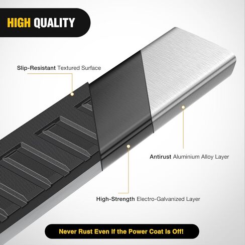 Nilight Running Boards for 2019-2024 Chevy Silverado/GMC Sierra 1500 Crew Cab 2020-2024 Silverado/GMC Sierra 2500HD 3500HD 6 Inch Stainless Steel Bolt-on Side Step Nerf Bars, 2 Years Warranty in Kuwait