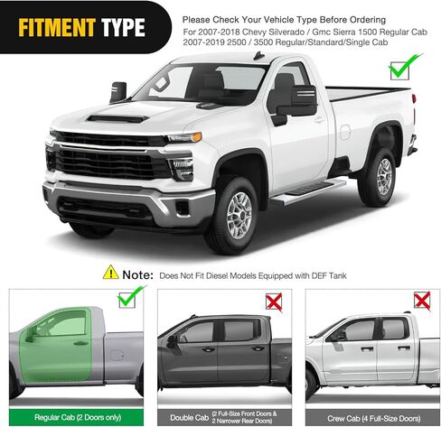 Nilight Running Boards for 2019-2024 Chevy Silverado/GMC Sierra 1500 Crew Cab 2020-2024 Silverado/GMC Sierra 2500HD 3500HD 6 Inch Stainless Steel Bolt-on Side Step Nerf Bars, 2 Years Warranty in Kuwait