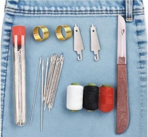 Big Eye Steel Needle Set，Hosenwelt Sewing Kit, 37PCS Sewing Tool Set, Thread Kit for Sewing Clothes, Portable DIY Hand Made Craft Set, Multi-Purpose Needle and Thread Kits in Saudi Arabia