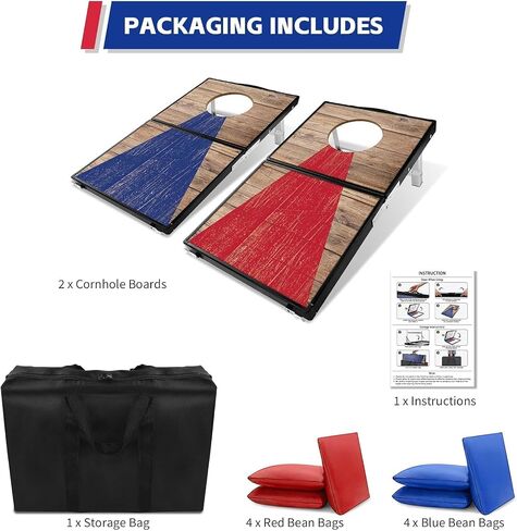Portable Cornhole Board Set - Aluminum, Foldable 24x12in or 36x24in with Bean Bags | for Adults, Indoor/Outdoor, Travel, Beach & Camping in Saudi Arabia