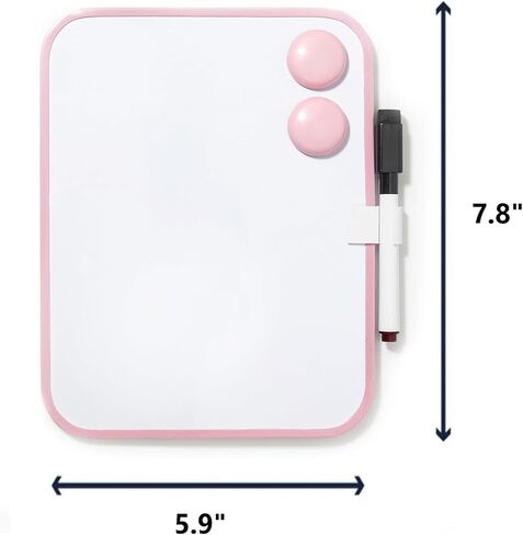 لوح مسح جاف مغناطيسي لخزانة المدرسة، مقاس 15.24 سم × 20.32 سم، أسود مؤطر مع قلم تحديد ومغناطيسين - سبورة بيضاء صغيرة للفصل الدراسي والمنزل والمكتب والسفر in Kuwait