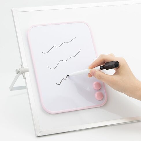 لوح مسح جاف مغناطيسي لخزانة المدرسة، مقاس 15.24 سم × 20.32 سم، أسود مؤطر مع قلم تحديد ومغناطيسين - سبورة بيضاء صغيرة للفصل الدراسي والمنزل والمكتب والسفر in Kuwait