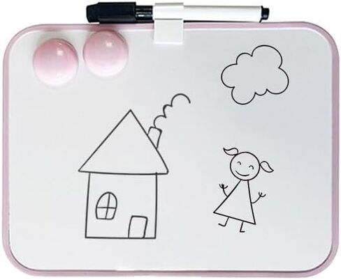 لوح مسح جاف مغناطيسي لخزانة المدرسة، مقاس 15.24 سم × 20.32 سم، أسود مؤطر مع قلم تحديد ومغناطيسين - سبورة بيضاء صغيرة للفصل الدراسي والمنزل والمكتب والسفر in Kuwait