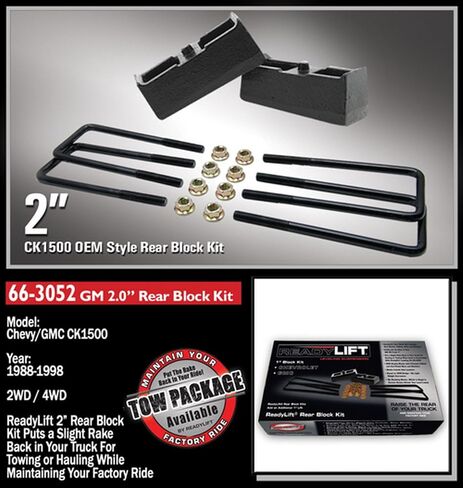 ReadyLift 66-3052 2" Rear Block Kit - GM Truck in Saudi Arabia