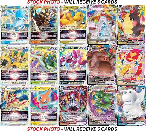 Pokemon - 5 VMAX/VSTAR Card Lot Bundle - No Duplicates - Full Art Etched Pokemon in Kuwait