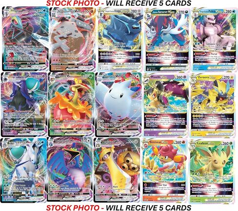 Pokemon - 5 VMAX/VSTAR Card Lot Bundle - No Duplicates - Full Art Etched Pokemon in Kuwait