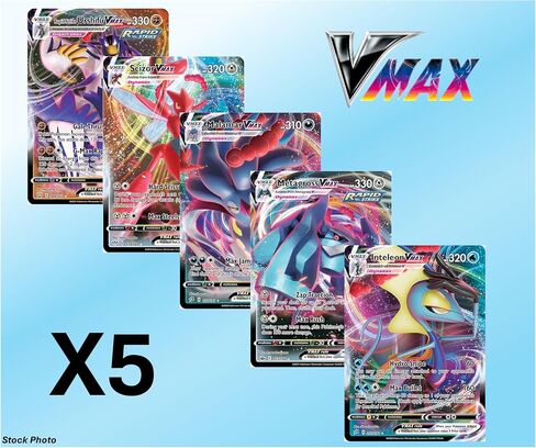 Pokemon - 5 VMAX/VSTAR Card Lot Bundle - No Duplicates - Full Art Etched Pokemon in Kuwait
