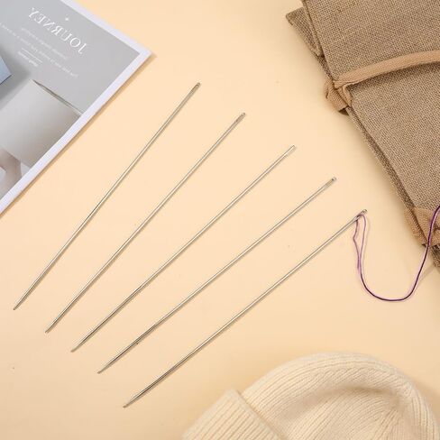 5 Pcs Upholstery Needles Long 12 Inch Long Sewing Needles Professional Large Eye Hand Sewing Needl for Home Upholstery Carpet Leather Canvas Repair Stitching Embroidery Tufting Webbing in Saudi Arabia