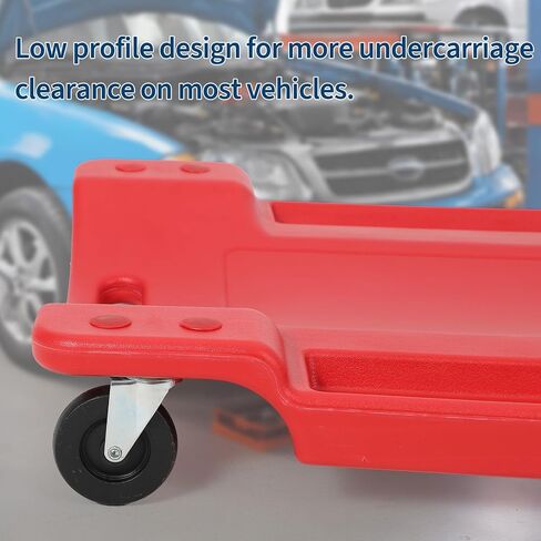 Garvee 40 بوصة من البلاستيك المتدحرج للسيارات/المتجر الزاحف، 350 رطلًا من مادة HDPE المريحة المصبوبة بالنفخ، زاحف ميكانيكي منخفض المستوى مع مسند رأس مبطن، وصواني أدوات مزدوجة و6 عجلات in Kuwait
