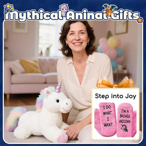 HAPPYPOP Funny Fuzzy Socks for Women Teen Girls Crazy socks, Unicorns Gifts Badass Women Gifts, Badass Unicorn Socks Fluffy Slipper Socks with Funny Sayings in Kuwait