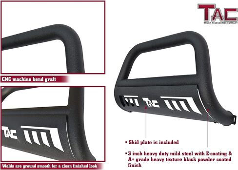 TAC Bull Bar Fits 2016-2023 Toyota Tacoma Truck Pickup 3" Texture Black Front Bumper Grille Guard Brush Guard Off Road Accessories in Saudi Arabia