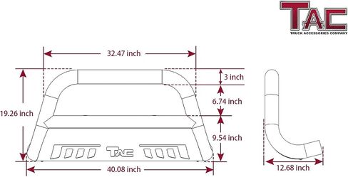TAC Bull Bar Fits 2016-2023 Toyota Tacoma Truck Pickup 3" Texture Black Front Bumper Grille Guard Brush Guard Off Road Accessories in Saudi Arabia