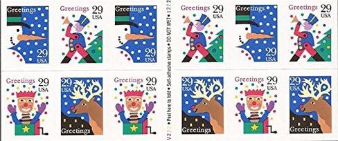 1993 عيد الميلاد المعاصر # 2802a كتيب من طوابع بريدية أمريكية مقاس 12 × 29 سنتًا in Kuwait
