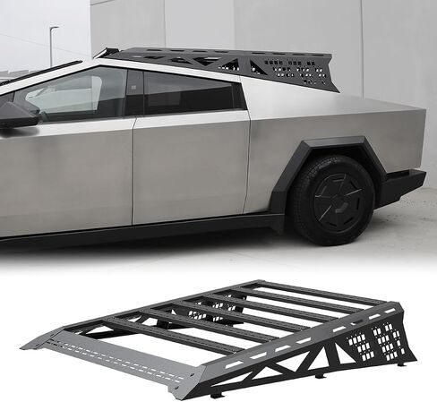 قضيب لف رف سرير الشاحنة، من أجل Tesla Cybertruck 2024 2025، قضيب لف رف Chase الرياضي لـ Tesla Cybertruck 2024 2025، تصميم شخصي، مع شريط إضاءة وفتحة تثبيت خفيفة، يأتي مع ثلاثة أشرطة متقاطعة in Saudi Arabia