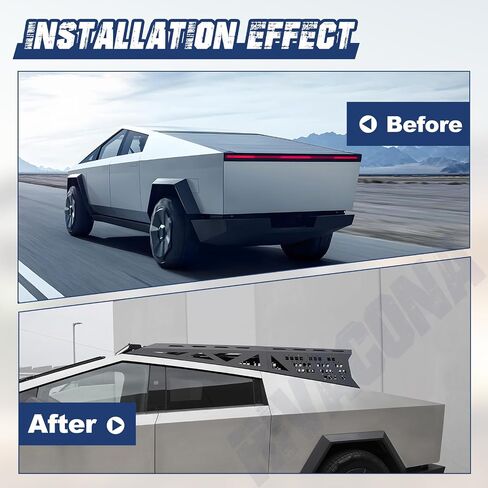 قضيب لف رف سرير الشاحنة، من أجل Tesla Cybertruck 2024 2025، قضيب لف رف Chase الرياضي لـ Tesla Cybertruck 2024 2025، تصميم شخصي، مع شريط إضاءة وفتحة تثبيت خفيفة، يأتي مع ثلاثة أشرطة متقاطعة in Saudi Arabia