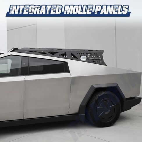 قضيب لف رف سرير الشاحنة، من أجل Tesla Cybertruck 2024 2025، قضيب لف رف Chase الرياضي لـ Tesla Cybertruck 2024 2025، تصميم شخصي، مع شريط إضاءة وفتحة تثبيت خفيفة، يأتي مع ثلاثة أشرطة متقاطعة in Saudi Arabia