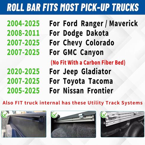 Stainless Steel Mid Size Roll Bar for Truck, Truck Roll Bar Adjustable Sport Bar Chase Rack Compatible for Tacoma,Ranger,Gladiator,Frontier,Canyon,Colorado in Kuwait