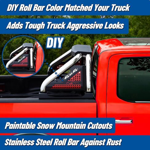 Stainless Steel Mid Size Roll Bar for Truck, Truck Roll Bar Adjustable Sport Bar Chase Rack Compatible for Tacoma,Ranger,Gladiator,Frontier,Canyon,Colorado in Kuwait