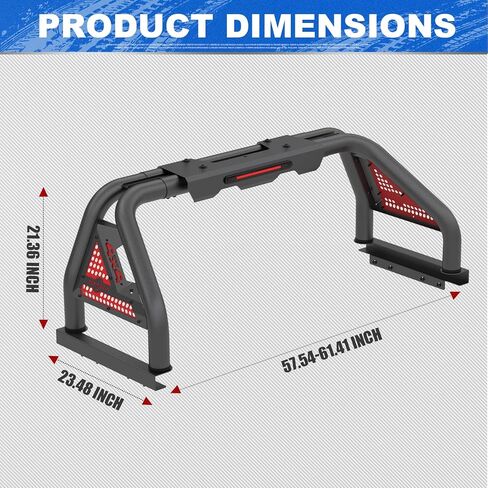 Universal Truck Bed Roll Bar for Mid-Size Truck, Adjustable Cargo Chase Rack Roll Bar for Toyota Tacoma Tundra, for Ford Ranger F-150, for Chevy Colorado & GMC Canyon, for Nissan Frontier Titan in Saudi Arabia