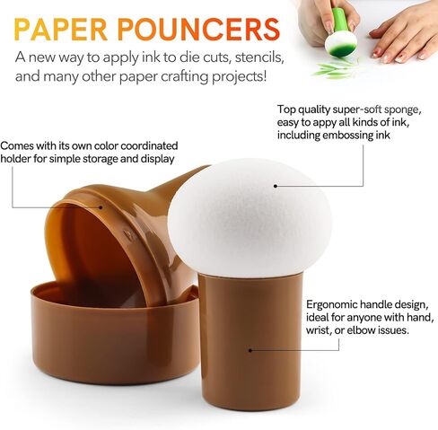 3Pcs Ink Applicator with Storage Cases,Paper Pouncers for Direct Ink Application On Crafts Projects Easily,Inking Sponge for Stamp Ink Distressing,Stencils Blending Crafting Tools(Black Brown & Gray) in Saudi Arabia