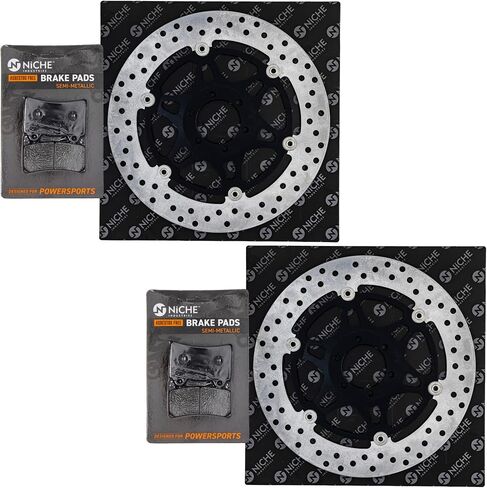 NICHE Front Brake Rotor Pad Semi Metallic Kit for Yamaha FZ750 FZR1000 4KG-25805-00-00 4NK-W0046-00-00 4KG-2581T-20-00 in Saudi Arabia