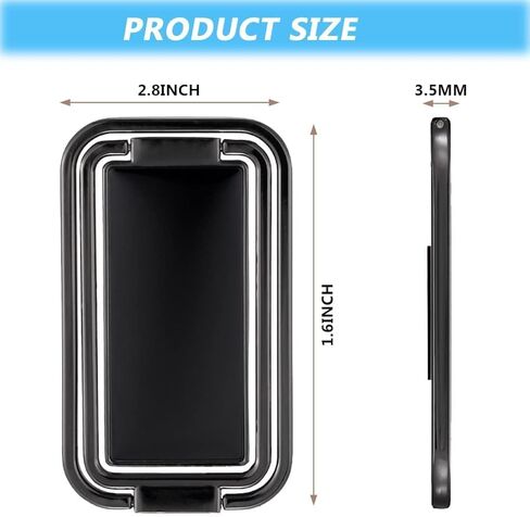 2 Pack Cell Phone Ring Stand Holder, IOUALEY Finger Kickstand 360° Rotation Adjustable Portable Metal Finger Grip Ring Kickstand Fits Most Smartphone Tablets Desk Office Car Mount, Silver/Black in Kuwait