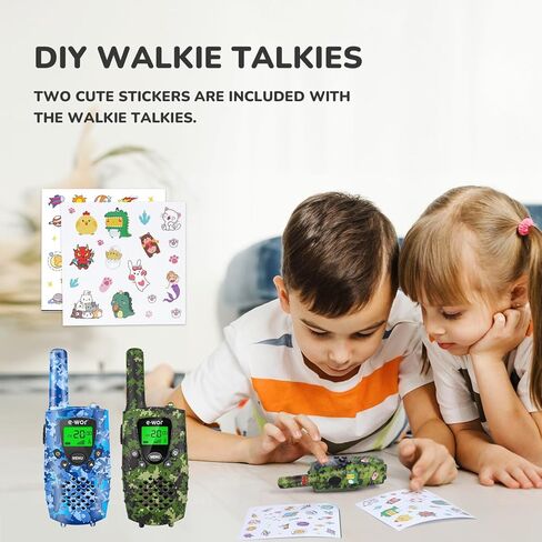 أجهزة اتصال لاسلكية للأطفال من E-WOR، قطعتان من أجهزة اتصال لاسلكية طويلة المدى بطول 4 أميال 22 قناة مع ألعاب مغامرات بمصباح يدوي لعمر 3 4 5 6 7 8 9 10 11 12 عامًا للأولاد والبنات، هدايا مضحكة لعيد الميلاد in Kuwait