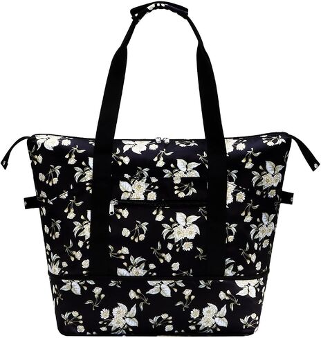 HAWEE Expandable Duffel Bag for Women with Trolley Sleeve/Wet Pocket Weekender Travel Tote Large Carry On Overnight Luggage in Kuwait
