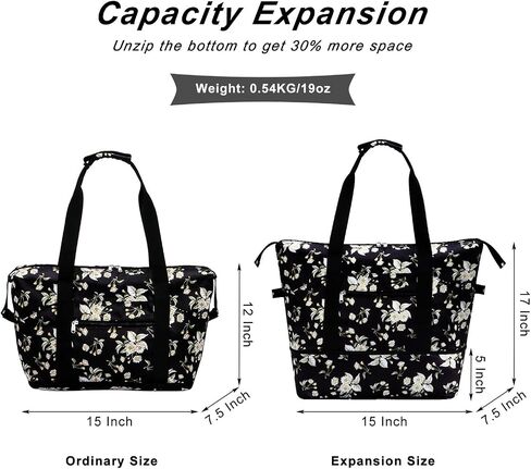 HAWEE Expandable Duffel Bag for Women with Trolley Sleeve/Wet Pocket Weekender Travel Tote Large Carry On Overnight Luggage in Kuwait